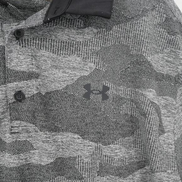 Under Armour Men's 2Xl  UA Playoff Camo Jacquard Polo Shirt Black Gray - Picture 5 of 10